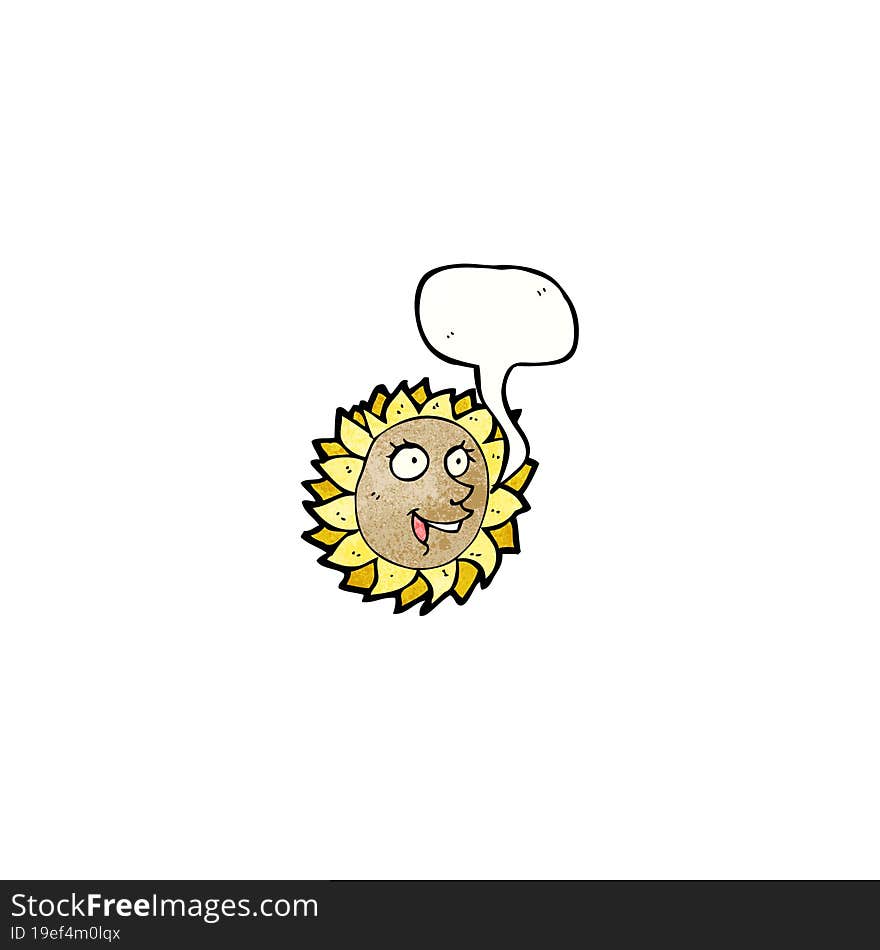 cartoon talking sunflower