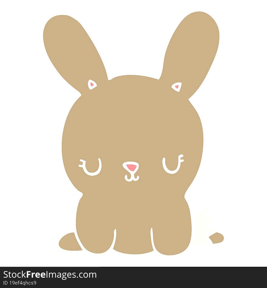 cute flat color style cartoon rabbit