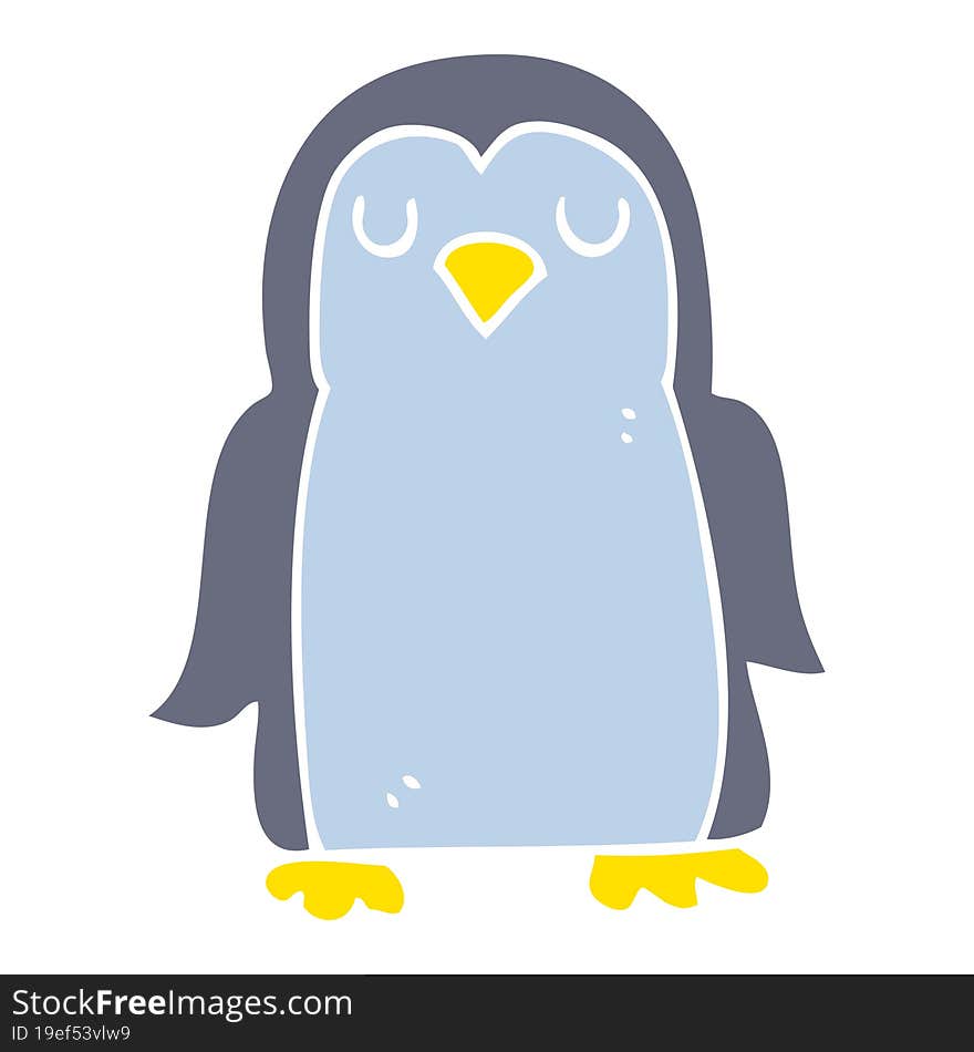 flat color illustration of penguin. flat color illustration of penguin