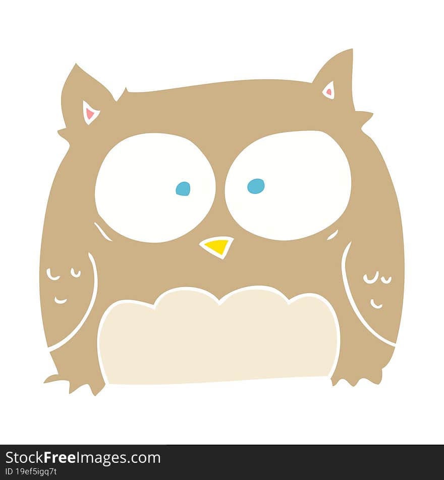 flat color illustration of a cartoon owl