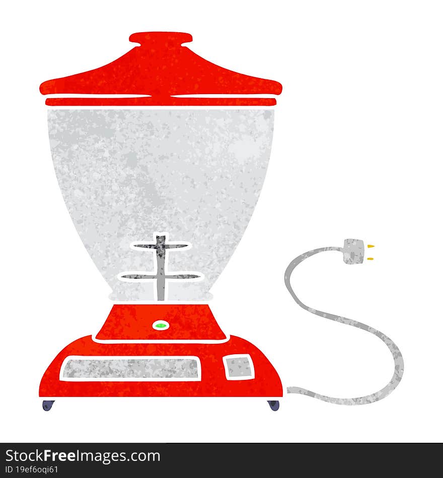 retro cartoon doodle of a food blender