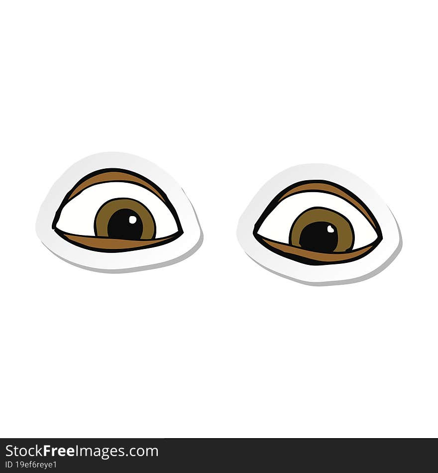 sticker of a cartoon eyes