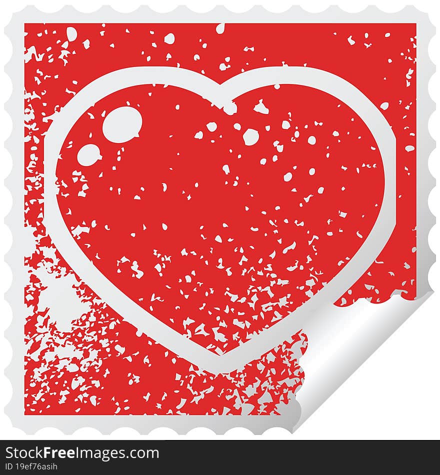 heart symbol graphic distressed sticker illustration icon