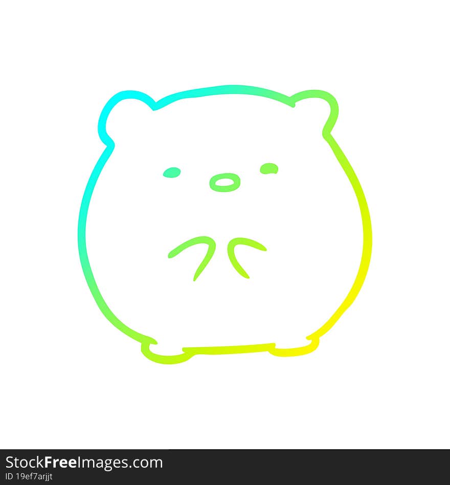 cold gradient line drawing cute polar bear