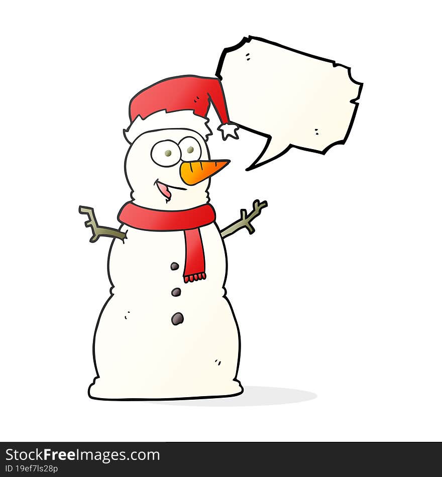 speech bubble cartoon snowman