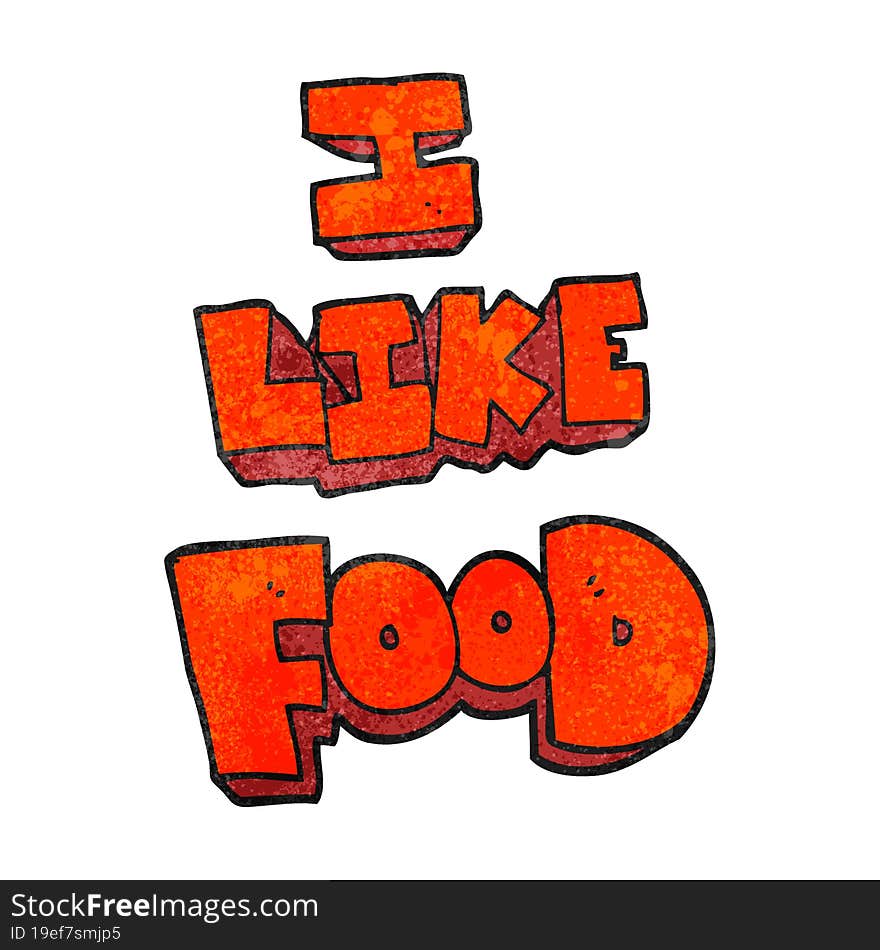 Textured Cartoon I Like Food Symbol