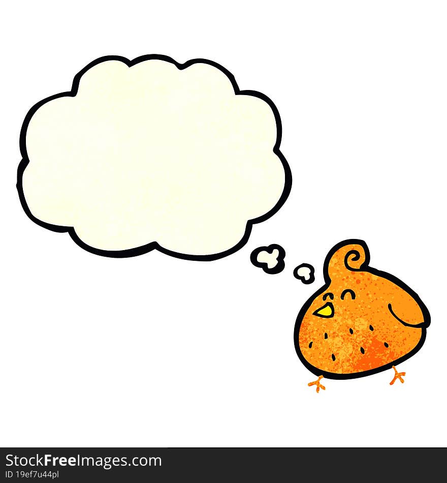 cartoon bird with thought bubble