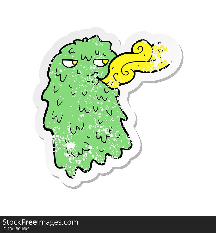 retro distressed sticker of a cartoon gross ghost