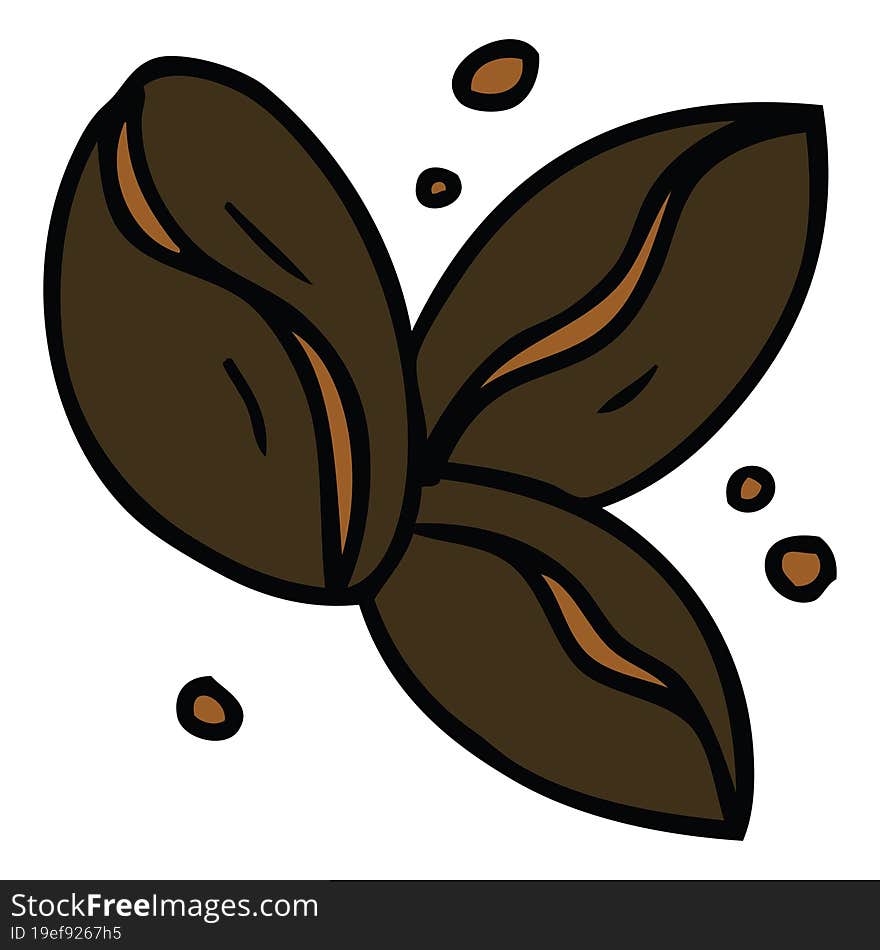 hand drawn cartoon doodle of three coffee beans