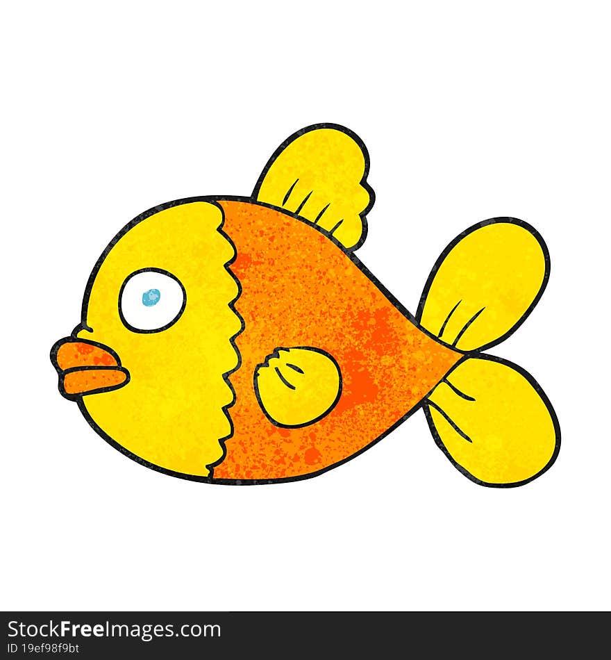 freehand textured cartoon fish