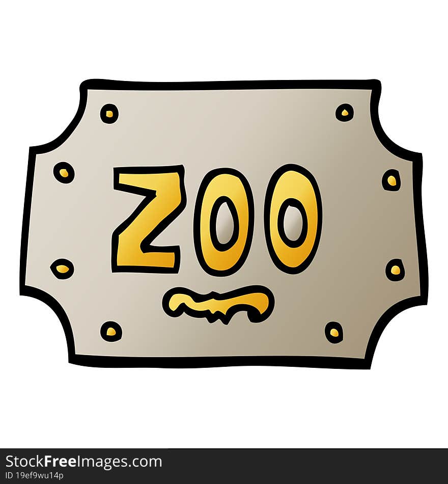 Vector Gradient Illustration Cartoon Zoo Sign