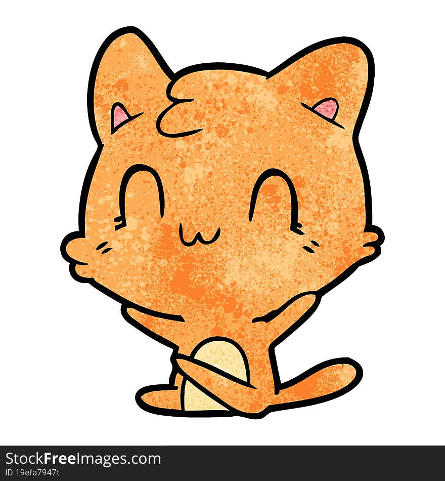 cartoon happy cat. cartoon happy cat