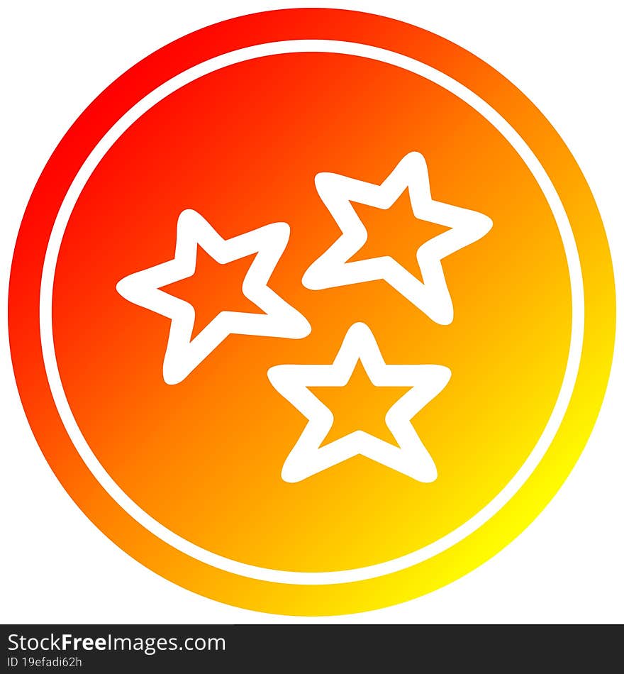 star shapes circular in hot gradient spectrum