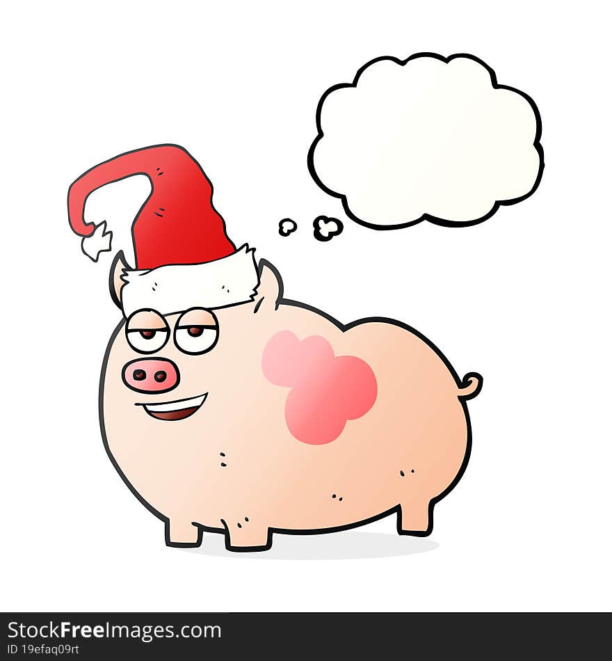 thought bubble cartoon christmas pig