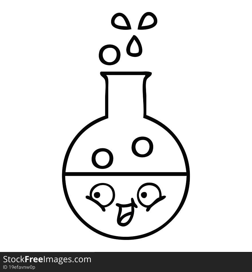 line drawing cartoon of a test tube