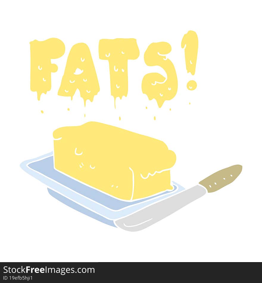 flat color illustration of butter fats. flat color illustration of butter fats