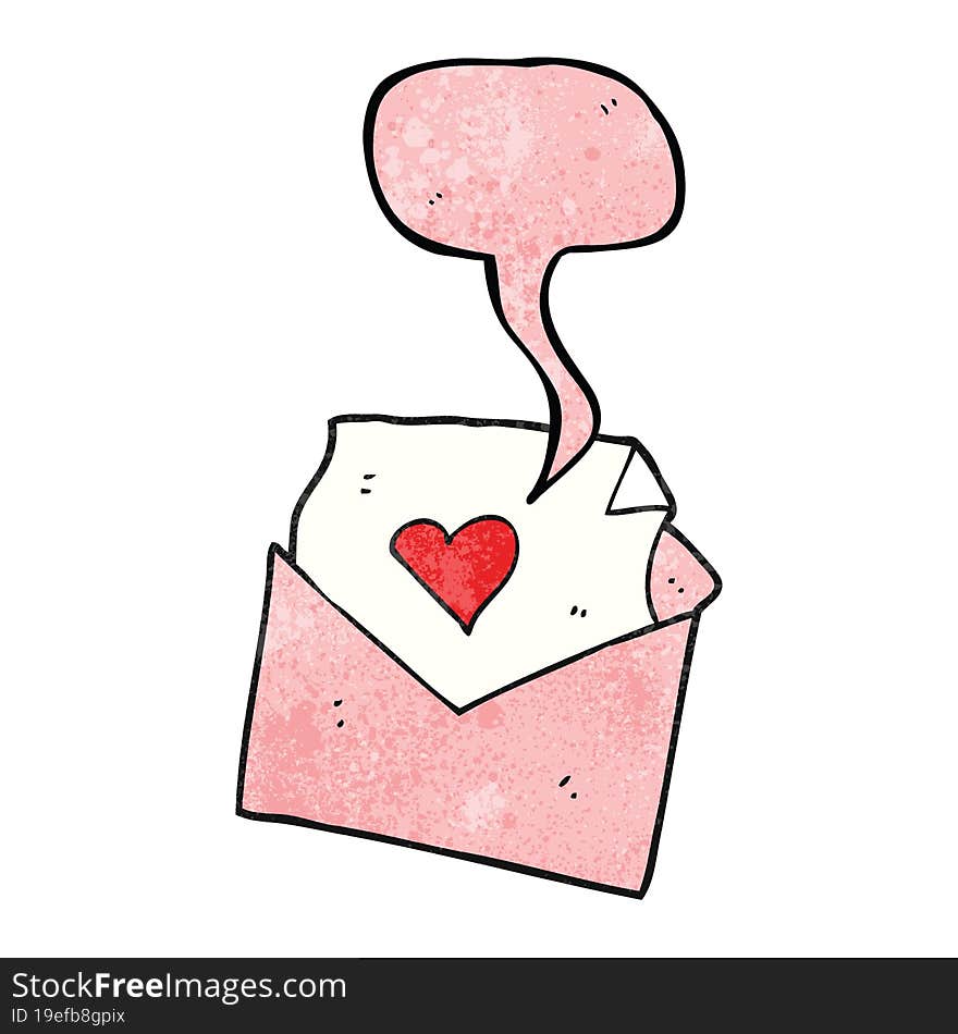 Speech Bubble Textured Cartoon Love Letter