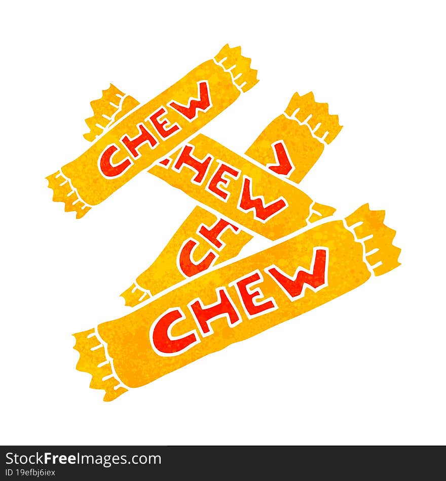 retro cartoon chew candy