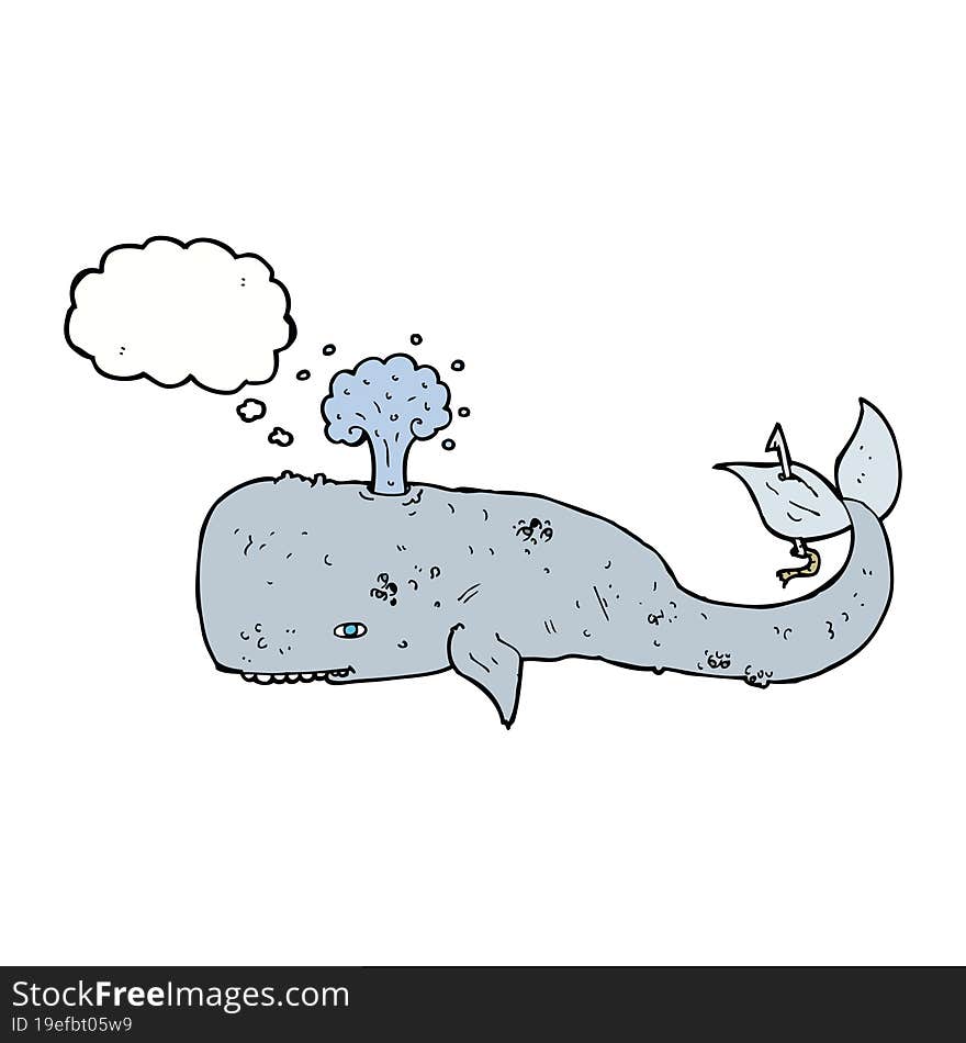 cartoon whale with thought bubble