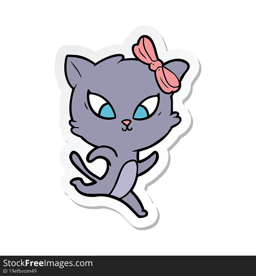 sticker of a cartoon cat