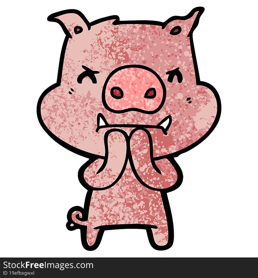 angry cartoon pig. angry cartoon pig