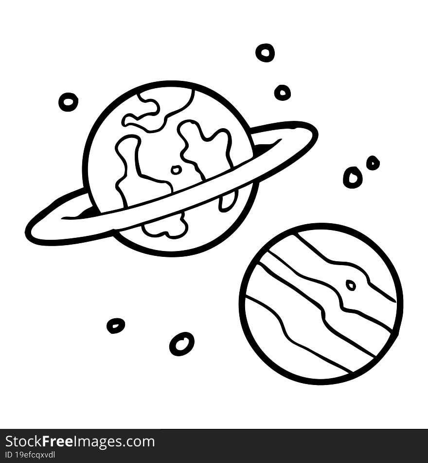 cartoon planets. cartoon planets