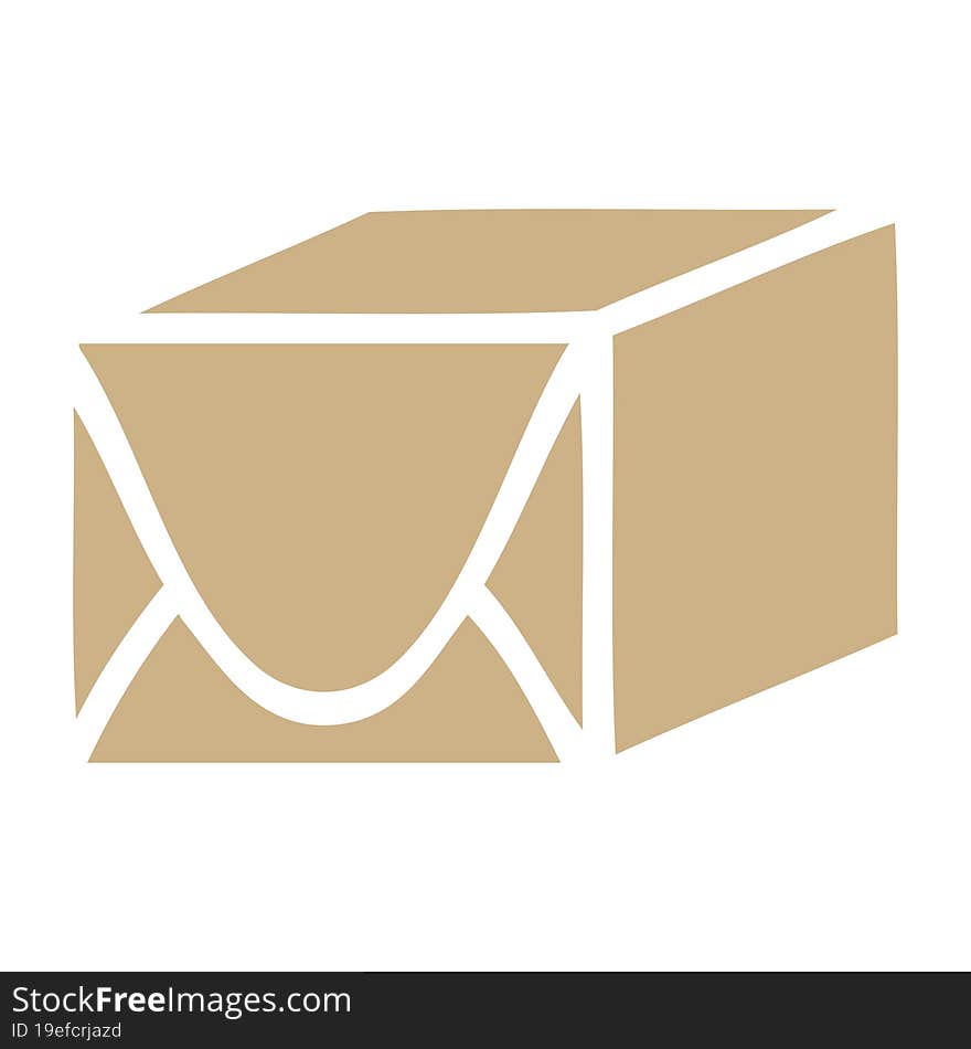 flat color retro cartoon paper parcel