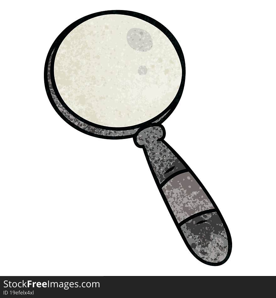 textured cartoon doodle of a magnifying glass