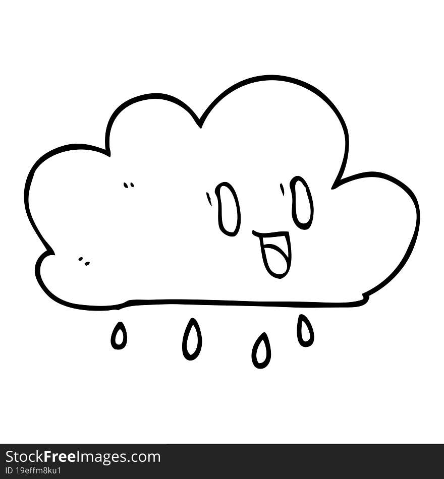 line drawing cartoon expressive weather cloud