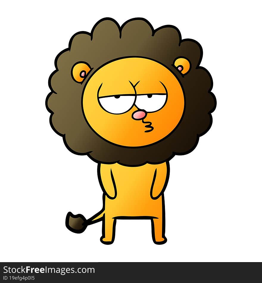 cartoon tired lion. cartoon tired lion