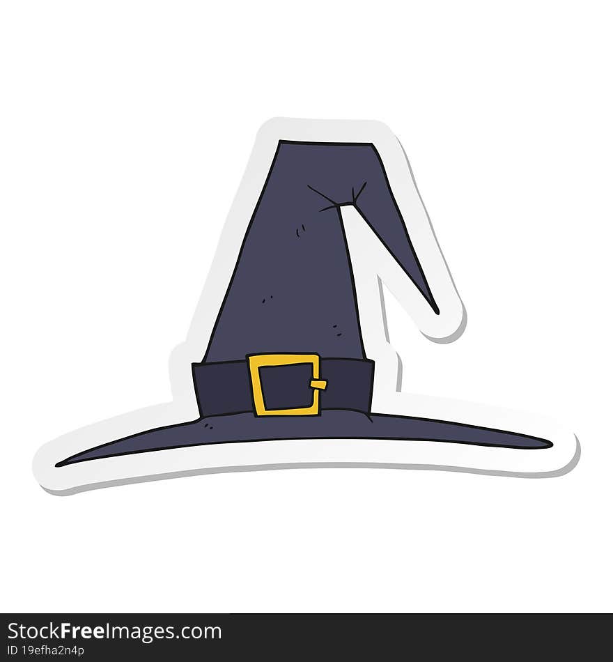 sticker of a cartoon witch hat