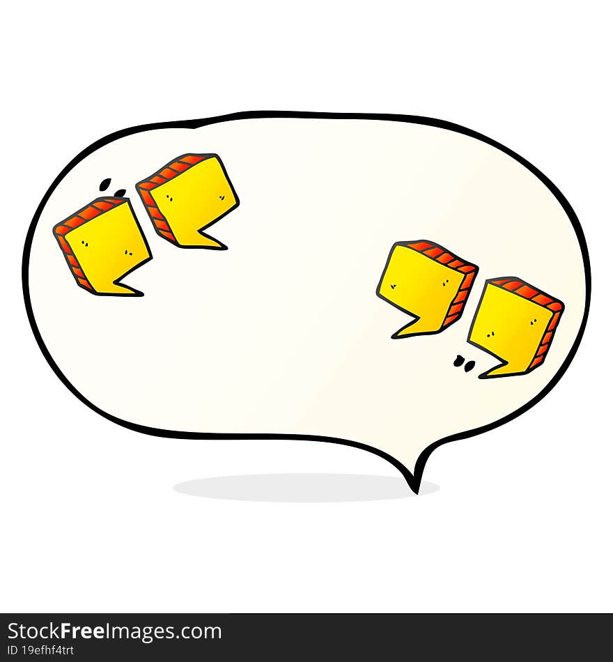 speech bubble cartoon quotation marks