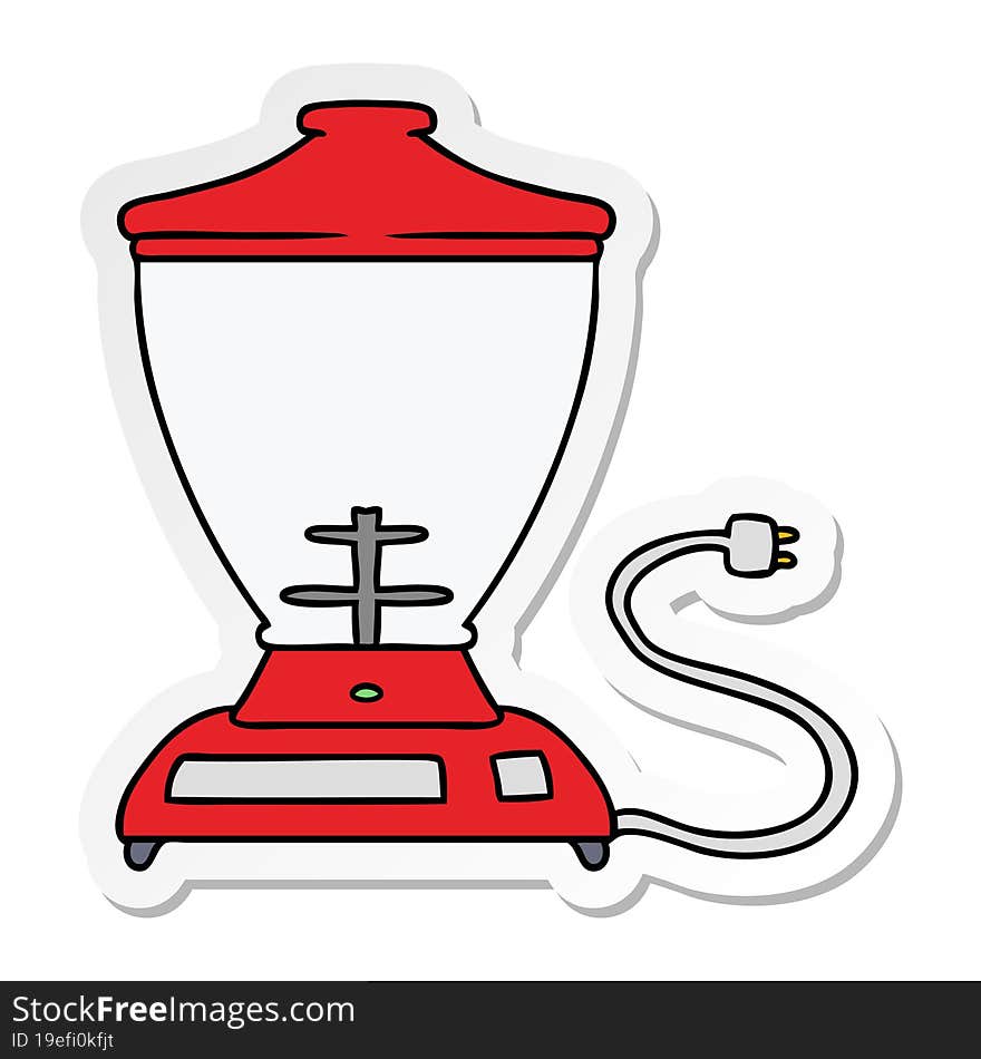 sticker cartoon doodle of a food blender