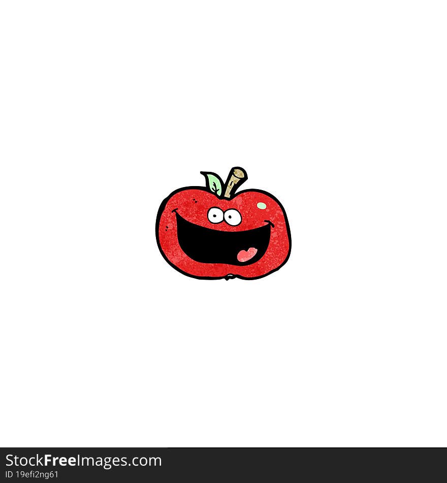 cartoon happy apple