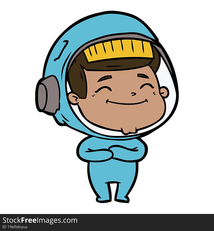 happy cartoon astronaut. happy cartoon astronaut