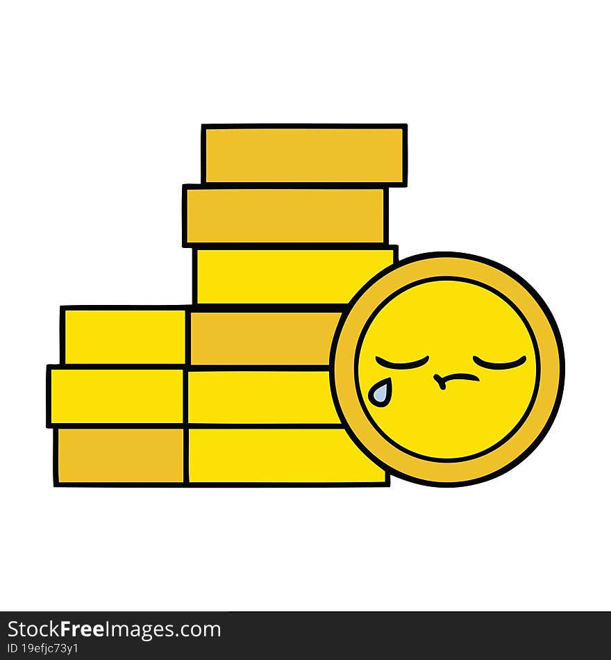 cute cartoon of a coins. cute cartoon of a coins