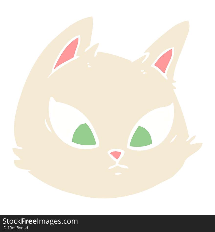 flat color style cartoon cat face