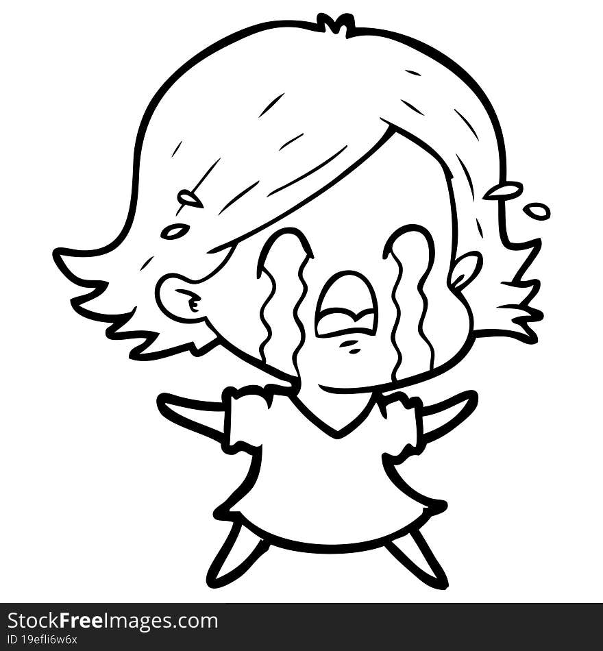 cartoon woman crying. cartoon woman crying