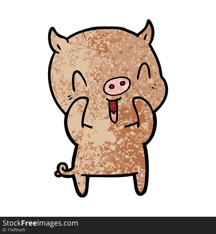 happy cartoon pig. happy cartoon pig