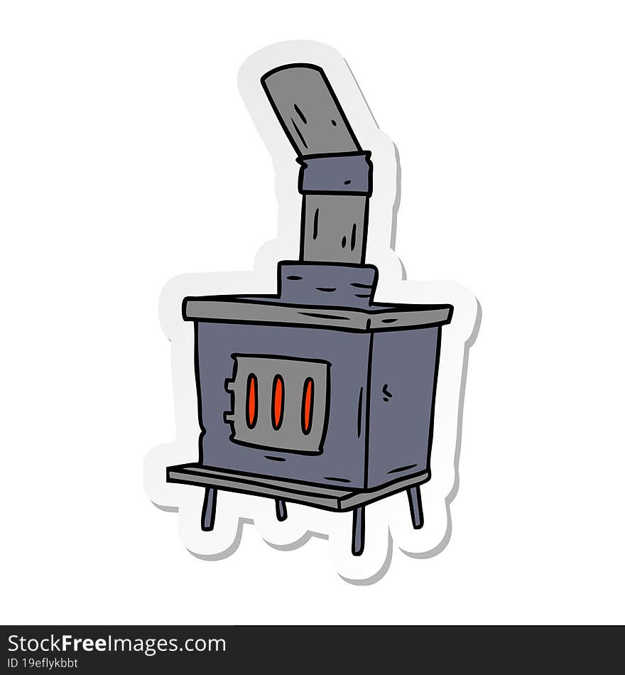 Sticker Cartoon Doodle Of A House Furnace