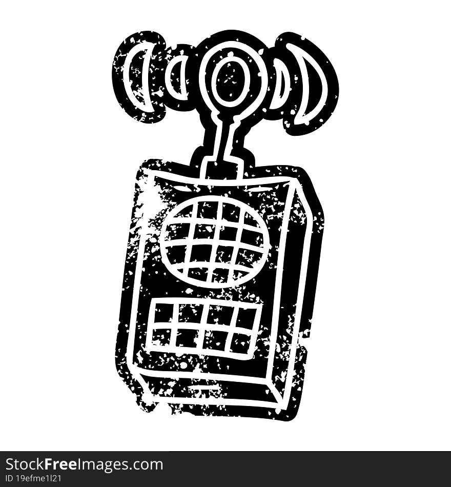 grunge icon drawing of a walkie talkie