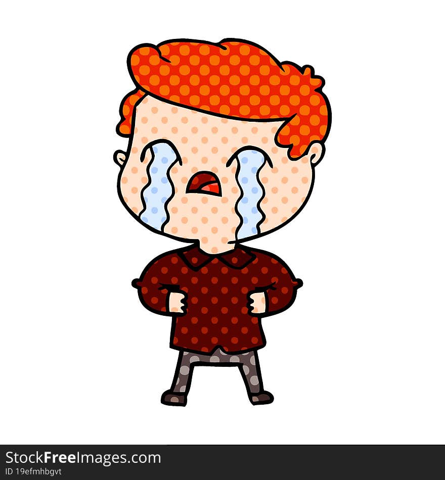 cartoon man crying. cartoon man crying