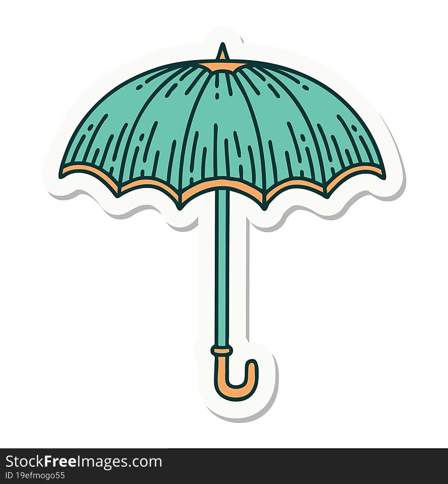 Tattoo Style Sticker Of An Umbrella