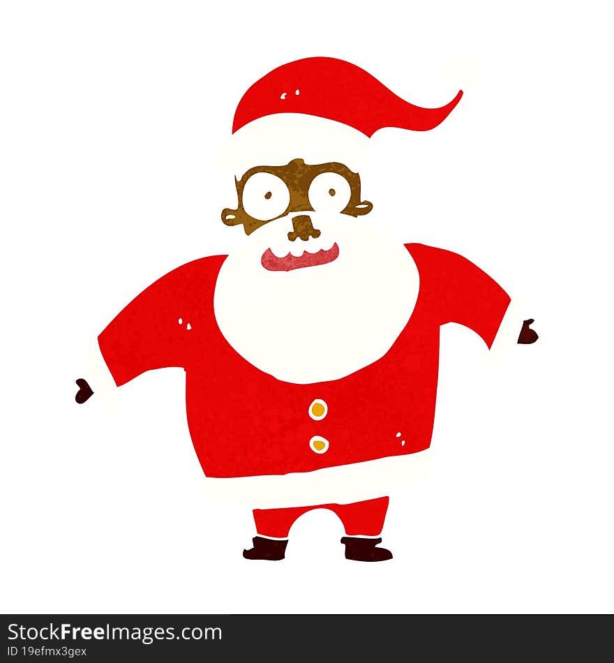 cartoon shocked santa claus