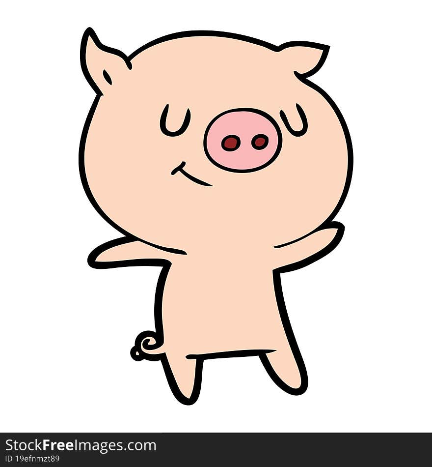 happy cartoon pig. happy cartoon pig