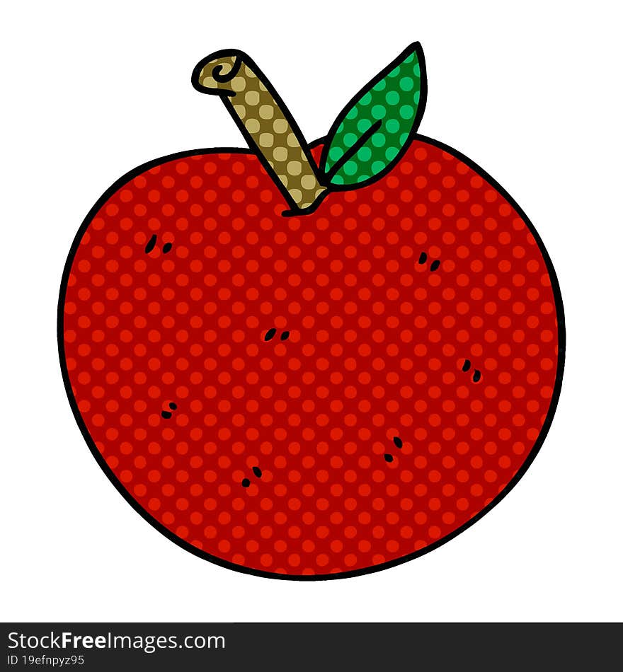 quirky comic book style cartoon apple