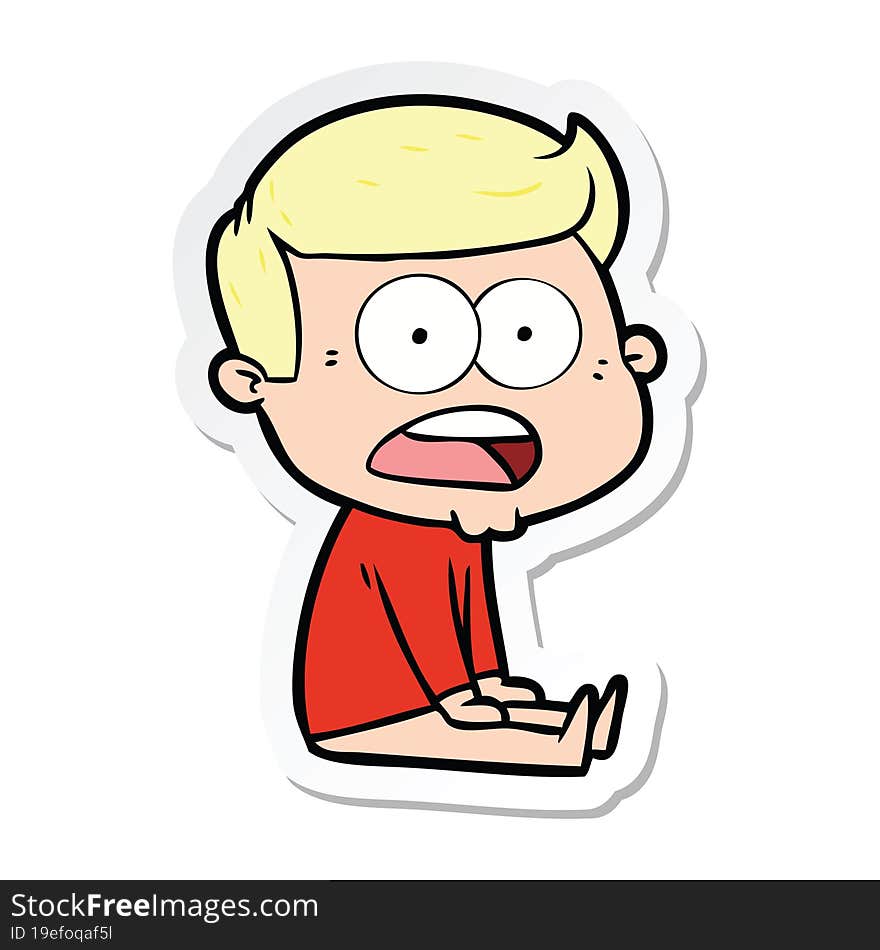 sticker of a cartoon shocked man