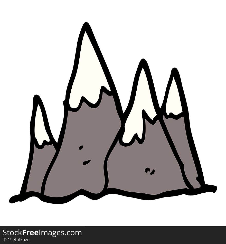 Cartoon Doodle Tall Mountains