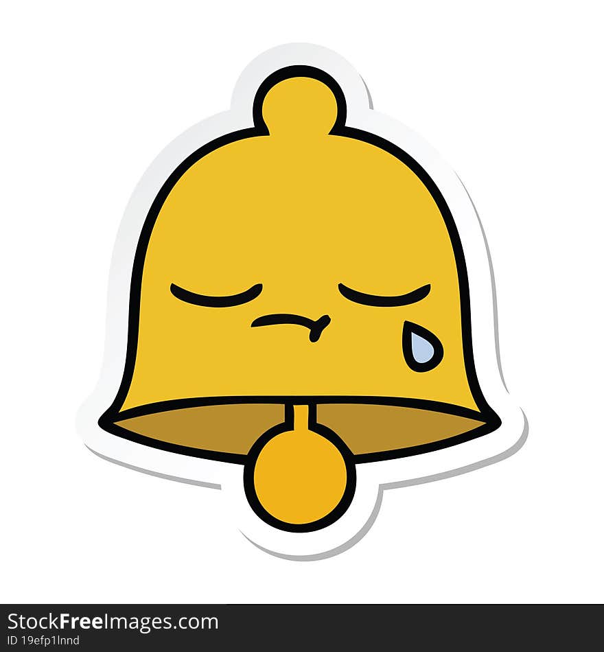 Sticker Of A Cute Cartoon Bell