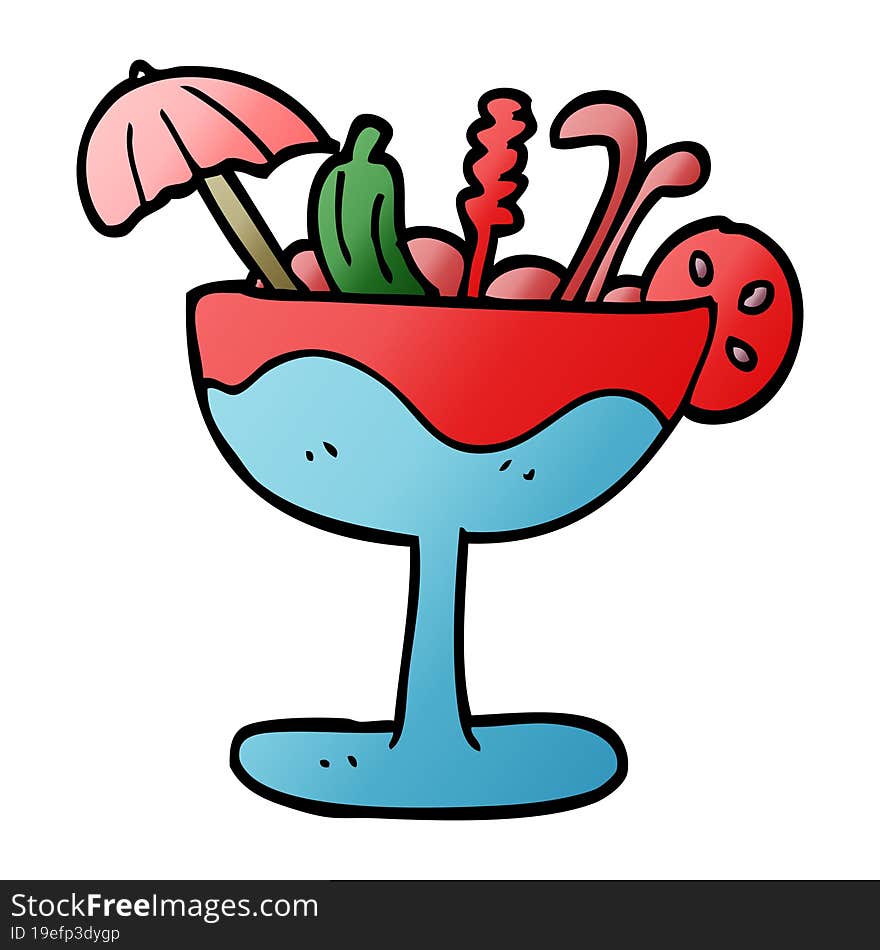 cartoon doodle tropical cocktail